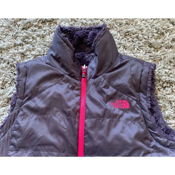 The North Face Purple Mossbud Swirl Reversible Insulated Jacket Vest sz M - Picture 3 of 7